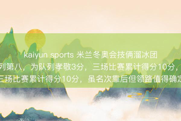 kaiyun sports 米兰冬奥会技俩溜冰团体赛女单短节目中国选手位列第八,为队列孝敬3分,三场比赛累计得分10分,虽名次靠后但领路值得确定