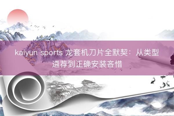 kaiyun sports 龙套机刀片全默契：从类型遴荐到正确安装吝惜