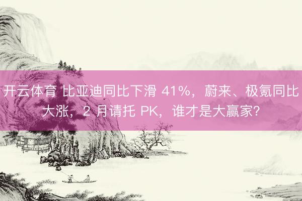开云体育 比亚迪同比下滑 41%，蔚来、极氪同比大涨，2 月请托 PK，谁才是大赢家？
